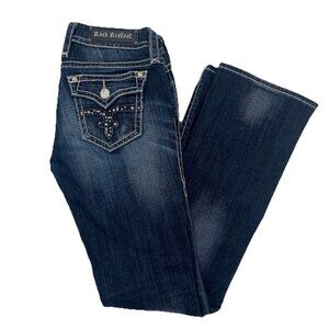 Rock Revival Camila Embroidered Embellished Bootcut Jeans Womens Size 26